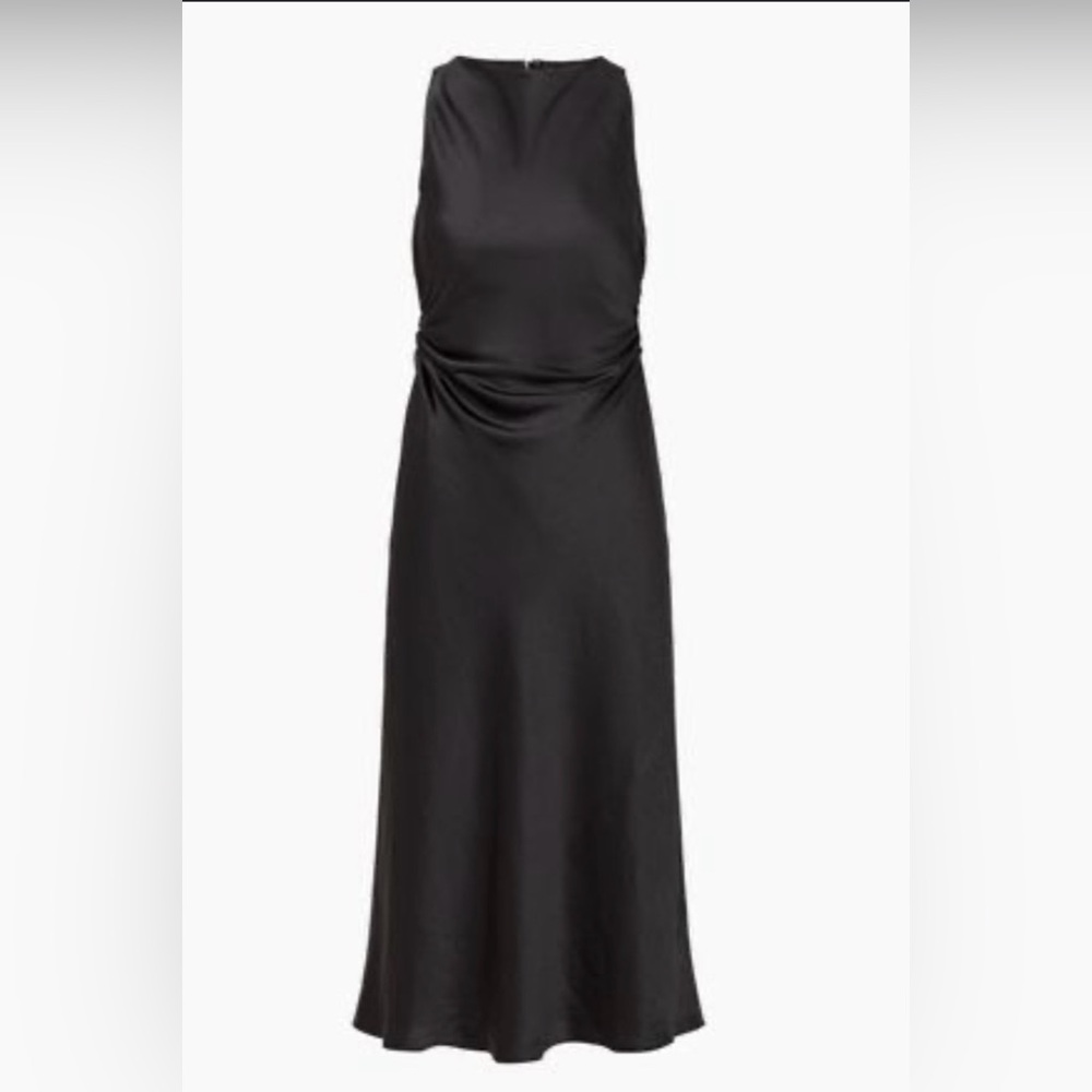 Aritzia Wilfred Portrait Black Satin Dress
